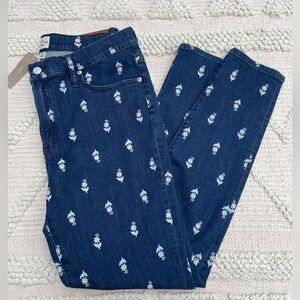 J. Crew NWT Blockprint Floral Skinny Jeans/  Boho Folk Denim Size 32